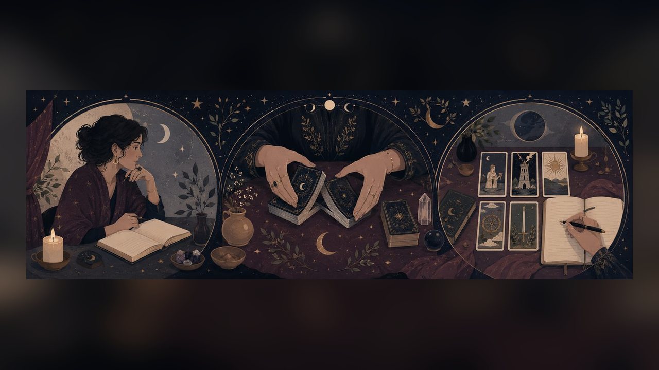 Veiled reflective tarot practice app