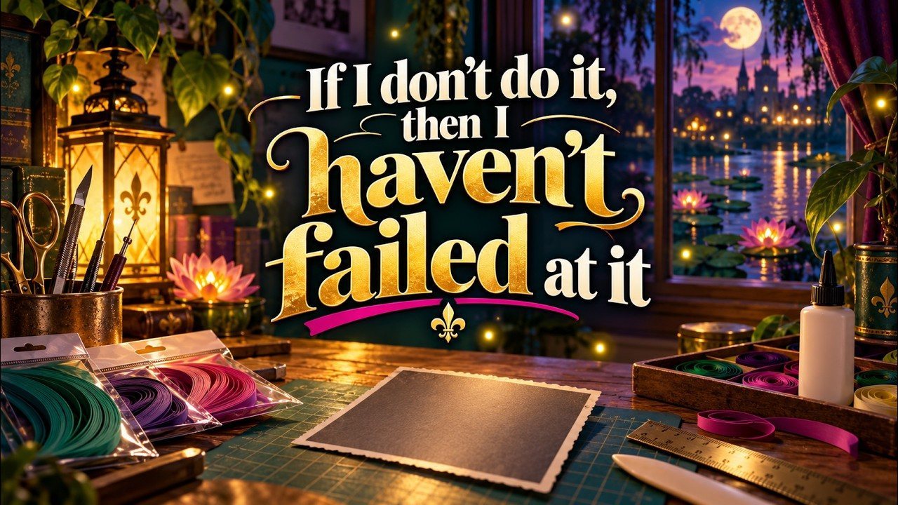 Video thumbnail: If I don't do it, then I haven't failed at it, a quilling studio at night