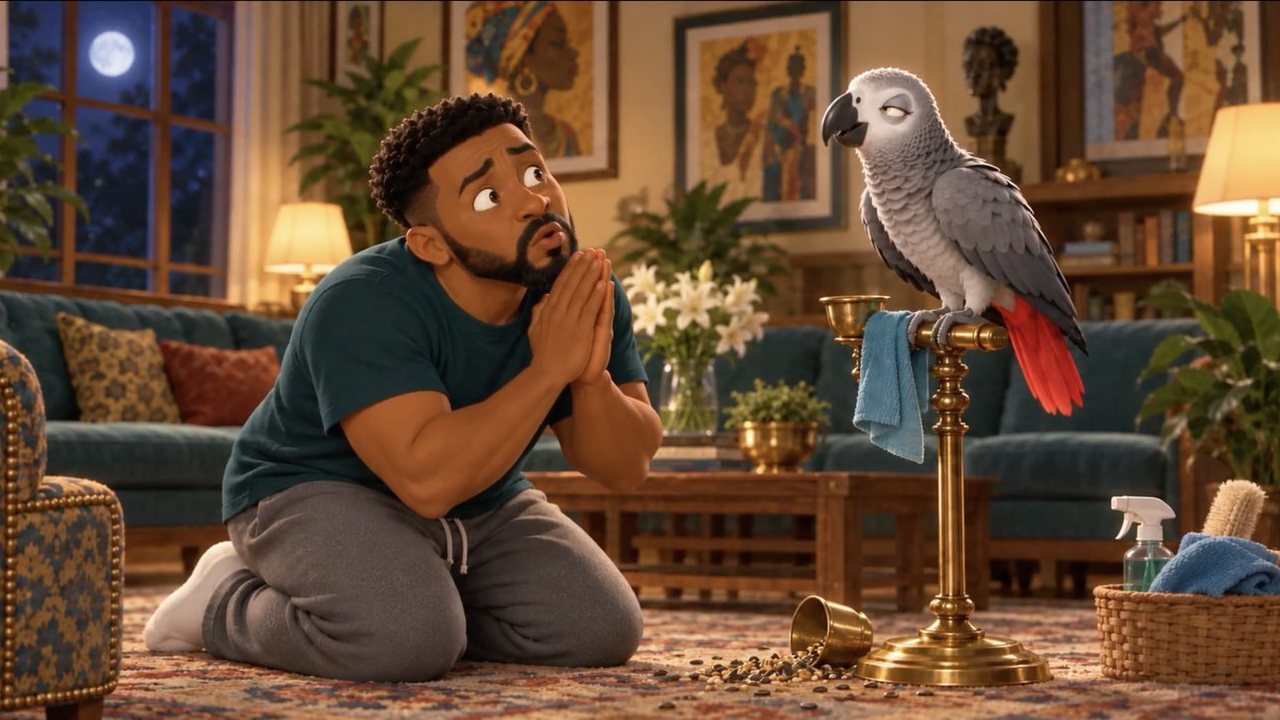 Video thumbnail: The Bird, an animated parrot and its owner